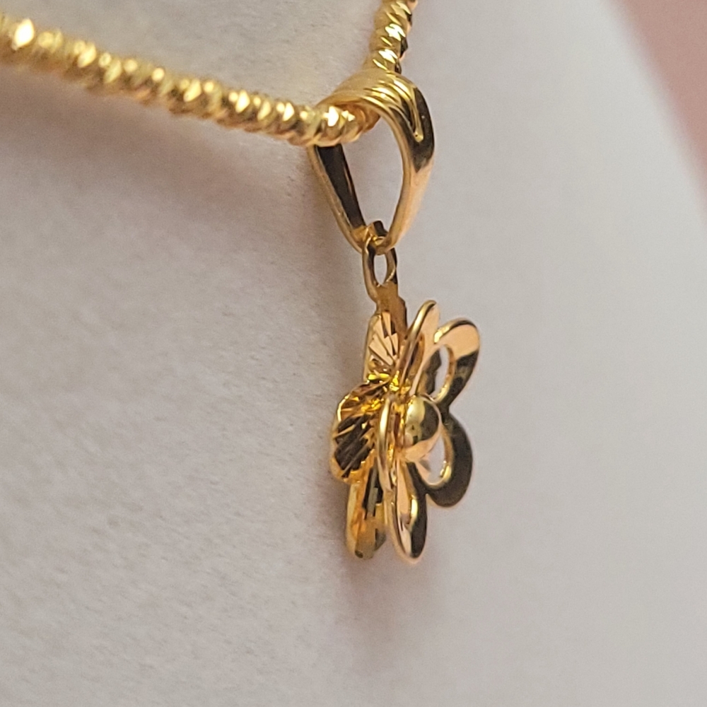 Flower Pendant only in Solid Gold 21K - Picture 7 of 10